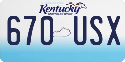 KY license plate 670USX