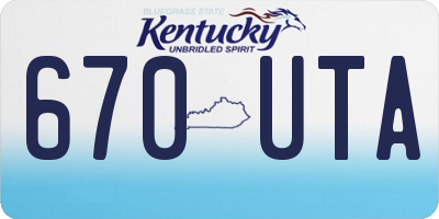 KY license plate 670UTA