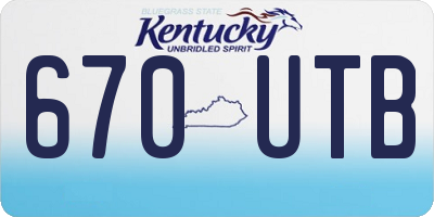 KY license plate 670UTB