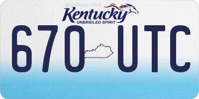 KY license plate 670UTC