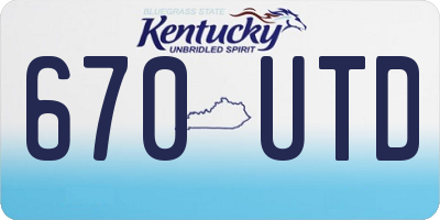 KY license plate 670UTD