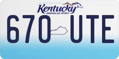 KY license plate 670UTE