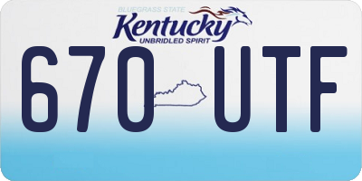 KY license plate 670UTF