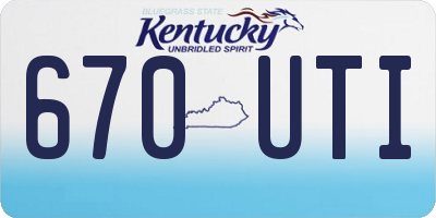 KY license plate 670UTI