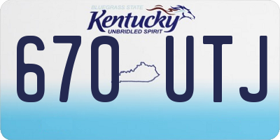 KY license plate 670UTJ