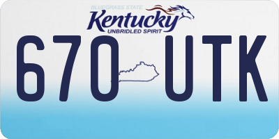 KY license plate 670UTK