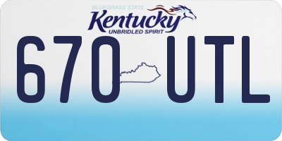 KY license plate 670UTL