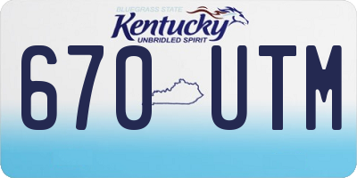KY license plate 670UTM