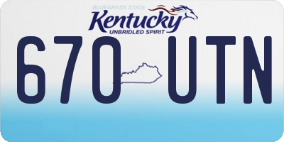 KY license plate 670UTN