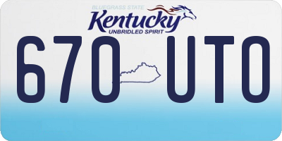 KY license plate 670UTO
