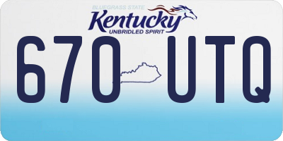 KY license plate 670UTQ