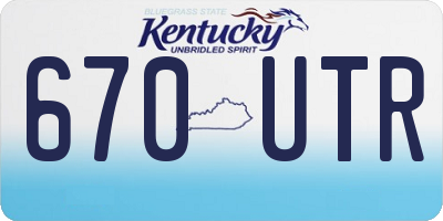KY license plate 670UTR
