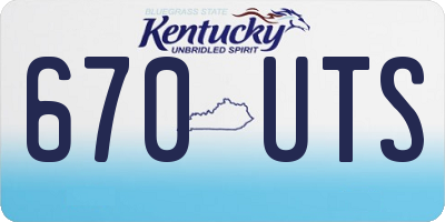KY license plate 670UTS