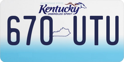 KY license plate 670UTU