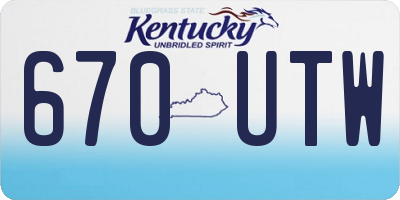 KY license plate 670UTW
