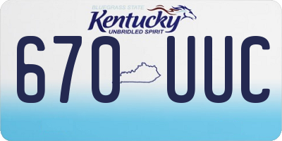 KY license plate 670UUC