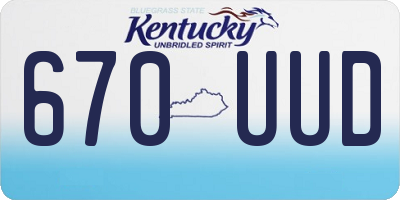 KY license plate 670UUD