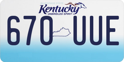 KY license plate 670UUE