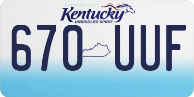 KY license plate 670UUF