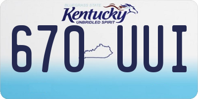 KY license plate 670UUI