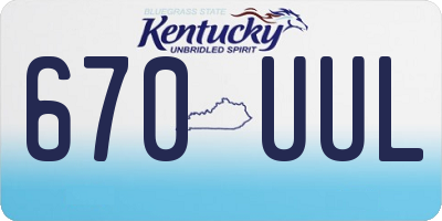 KY license plate 670UUL