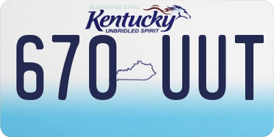 KY license plate 670UUT