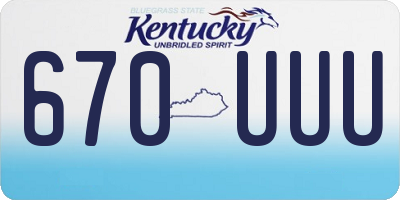 KY license plate 670UUU
