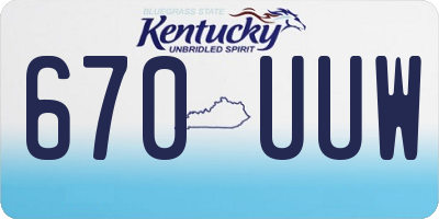 KY license plate 670UUW