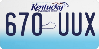 KY license plate 670UUX