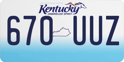 KY license plate 670UUZ