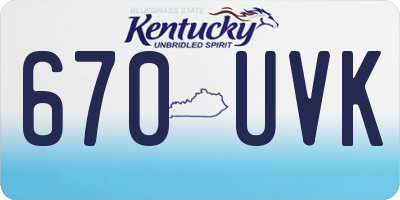 KY license plate 670UVK