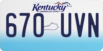 KY license plate 670UVN