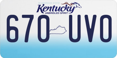 KY license plate 670UVO