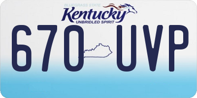 KY license plate 670UVP
