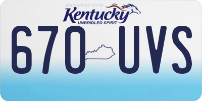 KY license plate 670UVS