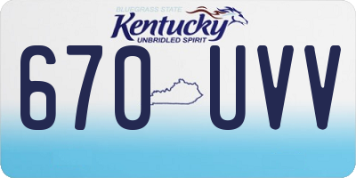 KY license plate 670UVV