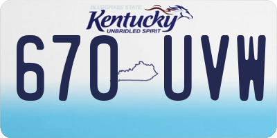 KY license plate 670UVW
