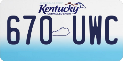KY license plate 670UWC