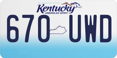 KY license plate 670UWD