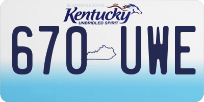 KY license plate 670UWE
