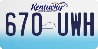 KY license plate 670UWH