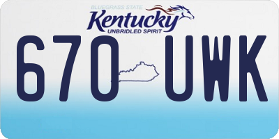 KY license plate 670UWK