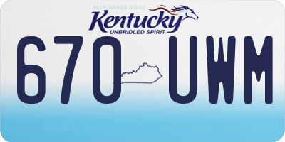 KY license plate 670UWM