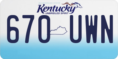 KY license plate 670UWN