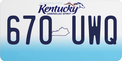 KY license plate 670UWQ