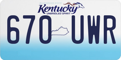 KY license plate 670UWR