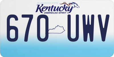 KY license plate 670UWV