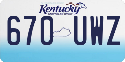 KY license plate 670UWZ