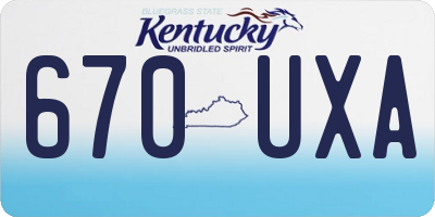 KY license plate 670UXA