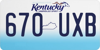KY license plate 670UXB